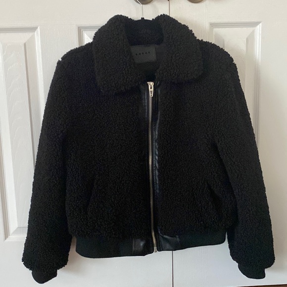 Blank NYC Teddy Jacket Bomber Black size Small - Picture 11 of 14